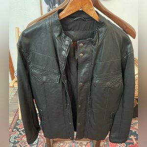 Perry Ellis Leather Jacket, Size:S Men’s